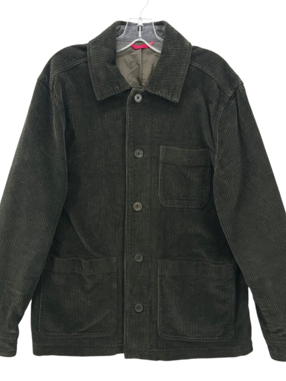 UNTUCKIT Barns Jacket Olive Green Corduroy 100% Cotton Utility Chore Size MEDIUM